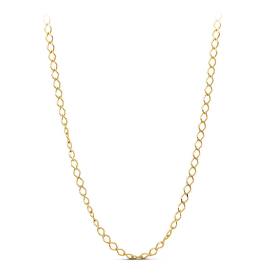 18K CADENA ORO AMARILLO ROMBO MACIZA 60CM