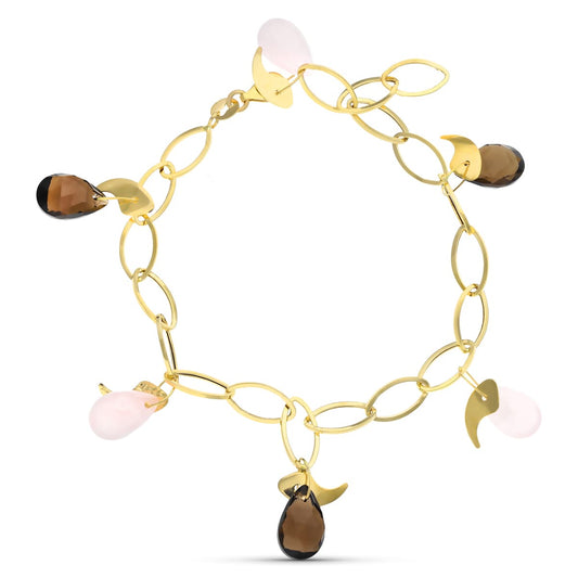 18K PULSERA ORO AMARILLO PIEDRAS COLOR
