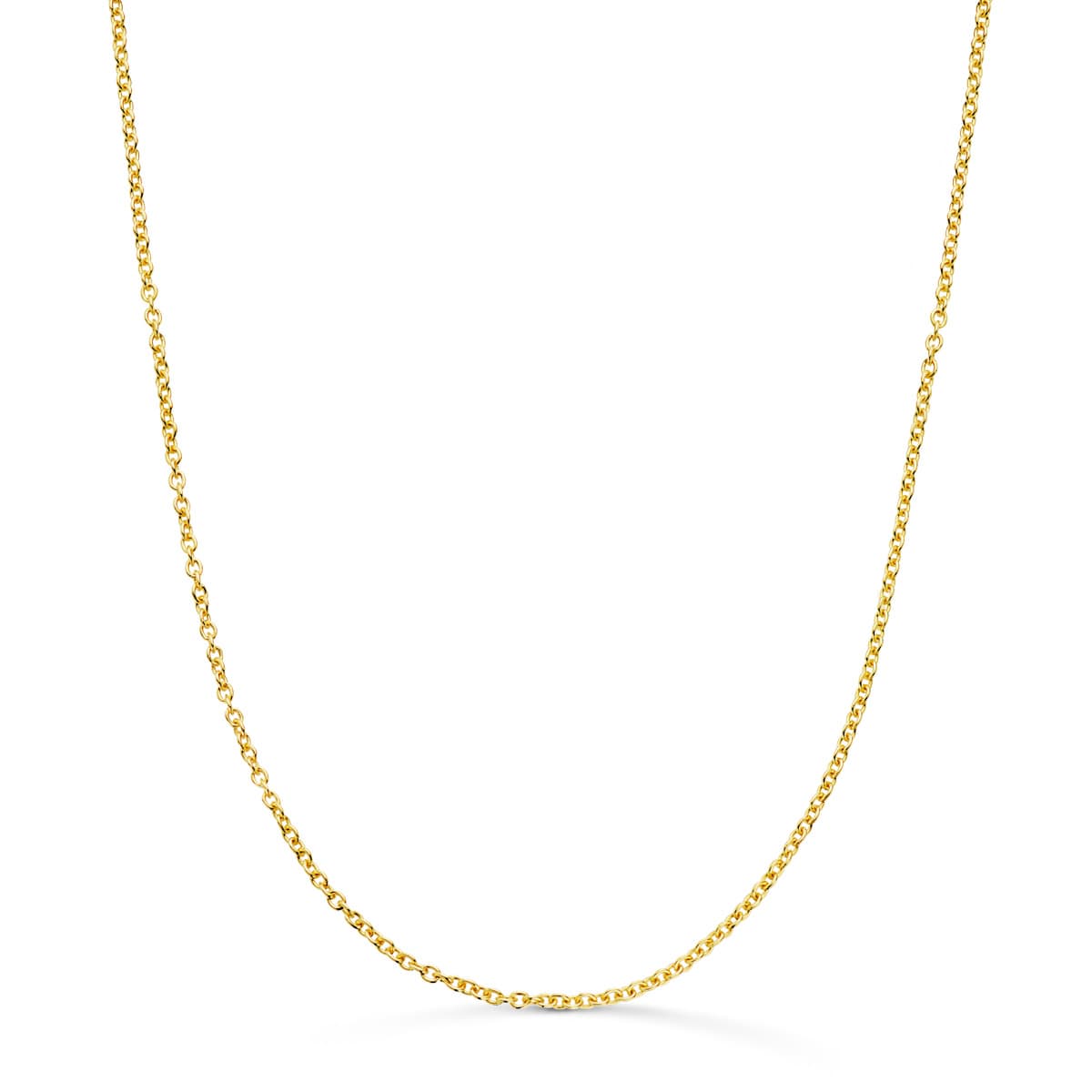 18K CADENA ORO AMARILLO ROLO MACIZA ANCHO: 1.5MM LARGO: 45CM