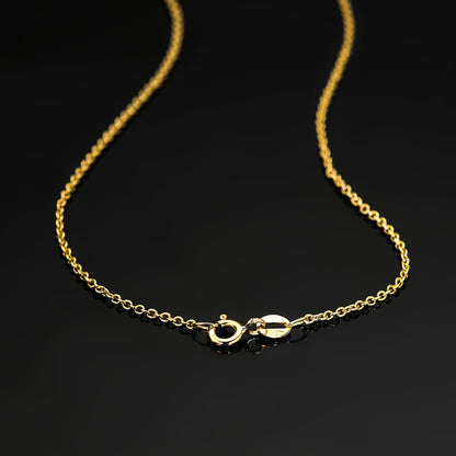 18K CADENA ORO AMARILLO ROLO MACIZA ANCHO: 1.5MM LARGO: 45CM