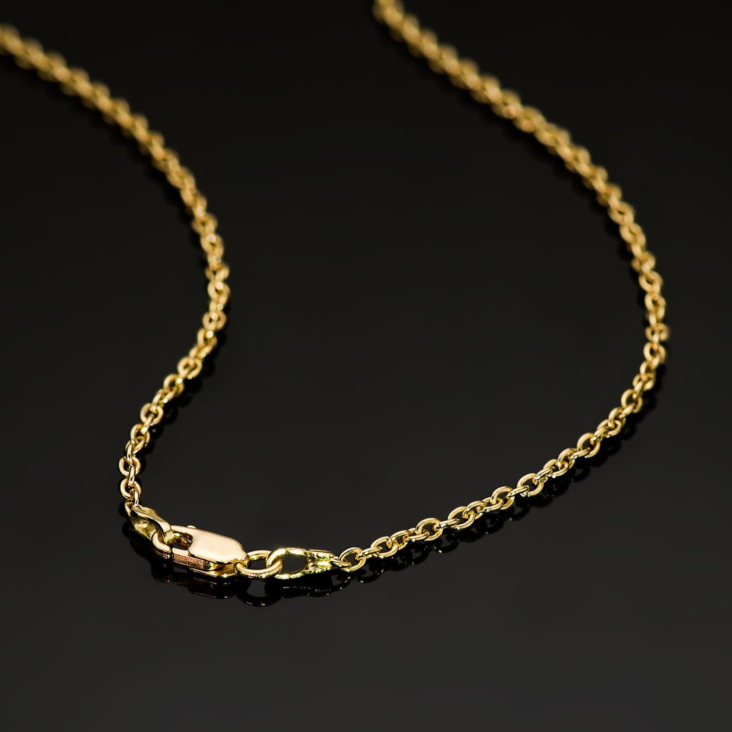 18K CADENA ORO AMARILLO FORZADA MACIZA ANCHO: 1.9MM LARGO: 50CM