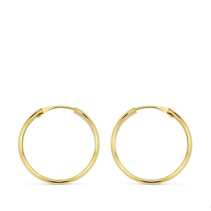 18K AROS ORO AMARILLO MEDIA CAÑA LIGEROS 18X3 MM