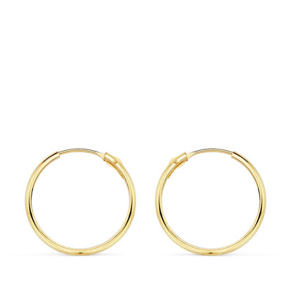 18K AROS ORO AMARILLO MEDIA CAÑA LISOS LIGEROS 18X2 MM