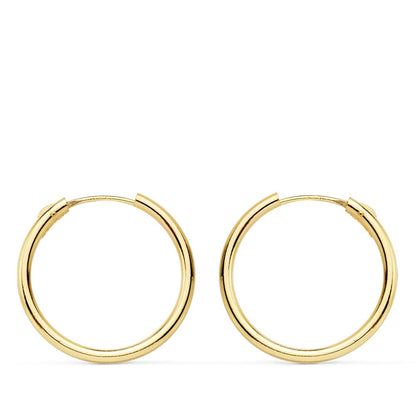 18K AROS ORO AMARILLO REDONDOS LISOS LIGEROS 18X1.50 MM