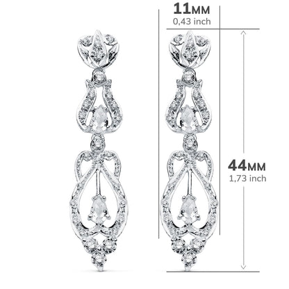 18K PENDIENTES ORO BLANCO CIRCONITA PRESION