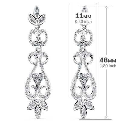 18K PENDIENTES ORO BLANCO CIRCONITA PRESION