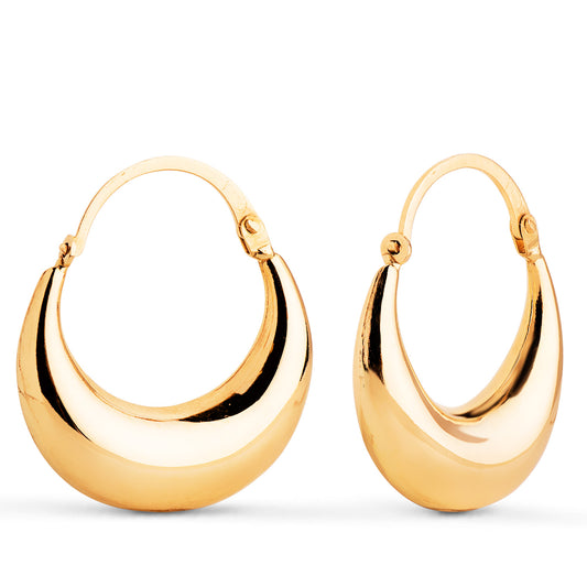 18K PENDIENTES AROS ORO AMARILLO MORCILLA HUECOS. MEDIDA: 24X21 MM CIERRE GANCHO. GROSOR: 6 MM