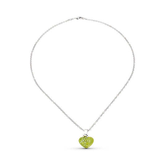 18k GARGANTILLA ORO BLANCO CORAZON CIRCONITAS