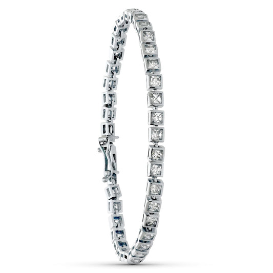 18K PULSERA ORO BLANCO CIRCONITA 20CM