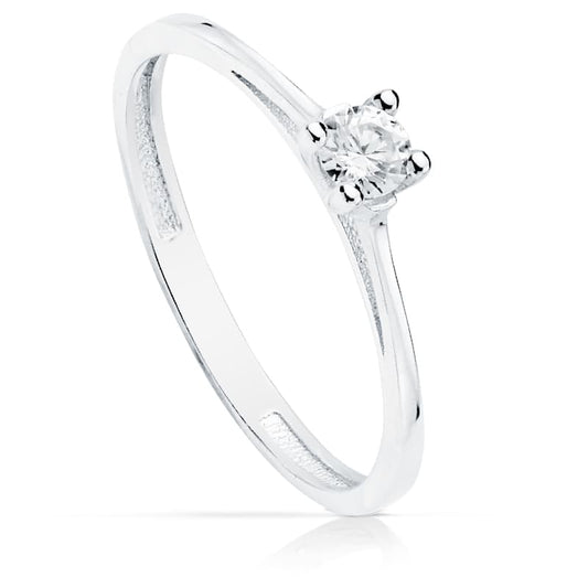18K SOLITARIO ORO BLANCO CIRCONITA 3.5 MM