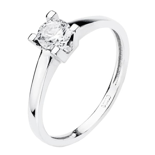 18K SOLITARIO ORO BLANCO CIRCONITA 5 MM