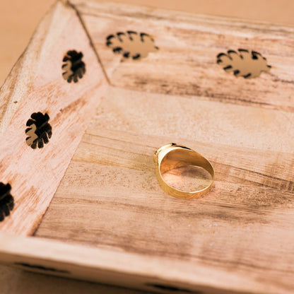 18K SELLO ORO AMARILLO CON PIEDRA RUBI SPINEL 10X8 MM LATERAL TALLADO