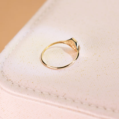 18K SELLO ORO AMARILLO MUJER CABEZA OVAL CON CIRCONITA 9X8 MM