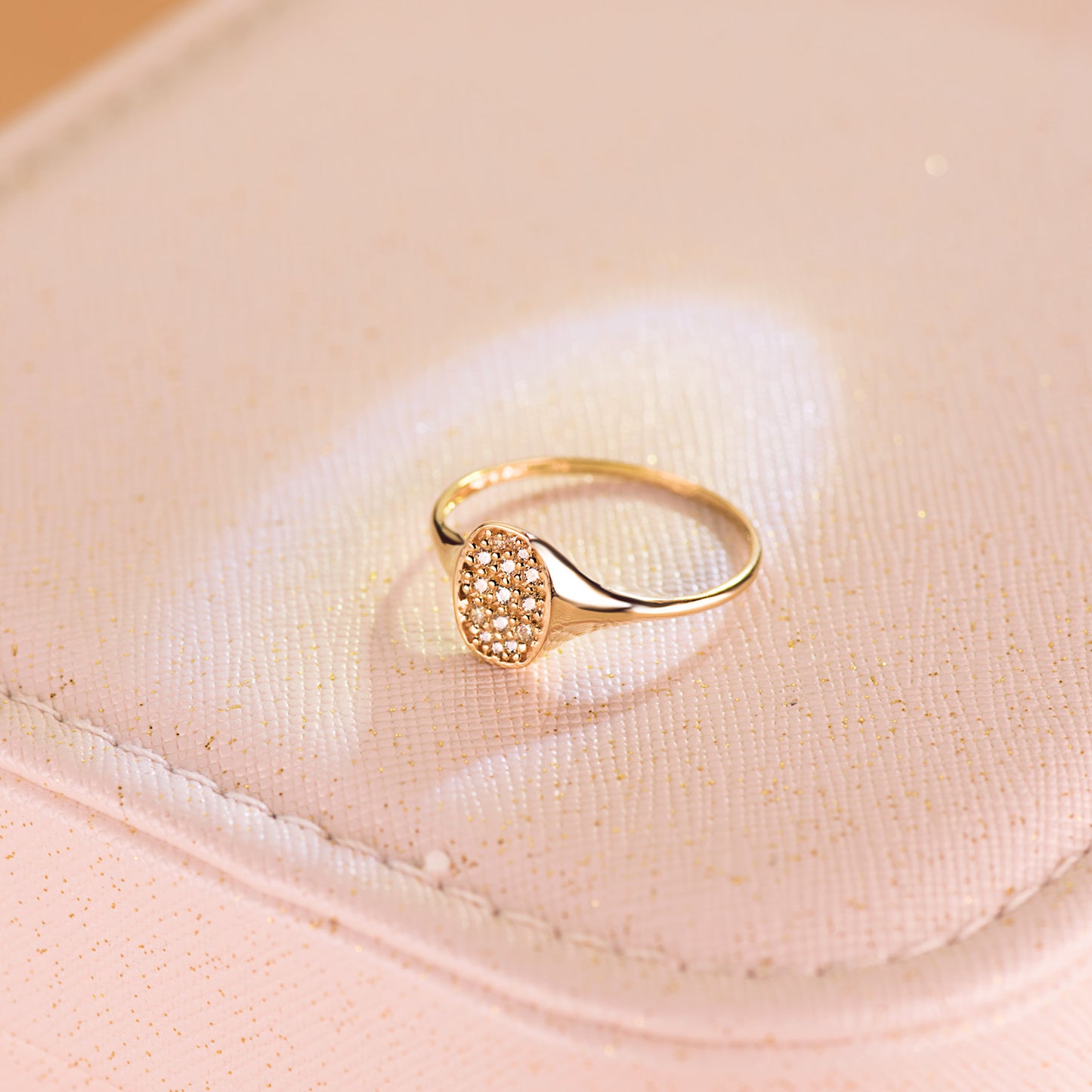 18K SELLO ORO AMARILLO MUJER CABEZA TONEL CON CIRCONITA 9X7 MM