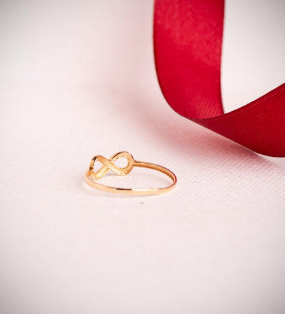 18K SORTIJA ORO AMARILLO LISA INFINITO CALADO DE 11X5 MM.