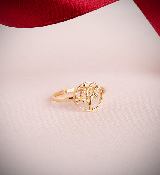 18K SORTIJA ORO AMARILLO ARBOL DE LA VIDA CALADO. ANCHO: 10 MM.