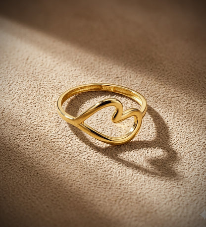 18K SORTIJA ORO AMARILLO CORAZON LISO EN BRILLO. ANCHO: 12 MM C. AMOR