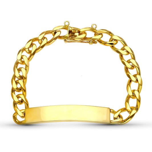 18K ESCLAVA ORO AMARILLO MACIZA 20.5 CM 8 MM