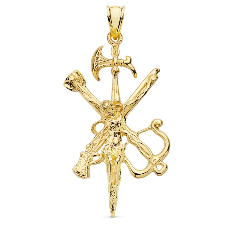 18K COLGANTE ORO AMARILLO CRISTO LEGION 44X25 MM