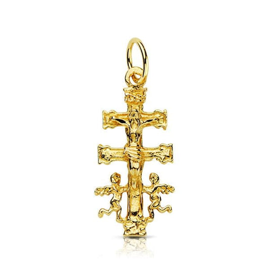 18K CRUZ ORO AMARILLO CARAVACA 24X11 MM
