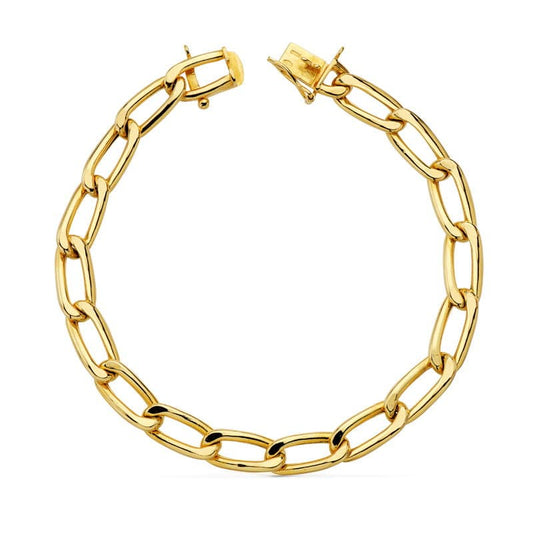 18K PULSERA ORO AMARILLO BILBAO HUECA 22 CM