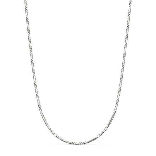 18K CADENA ORO BLANCO PLANA EN BRILLO. ANCHO: 1,2 MM. LARGO: 45 CM. CIERRE REASA