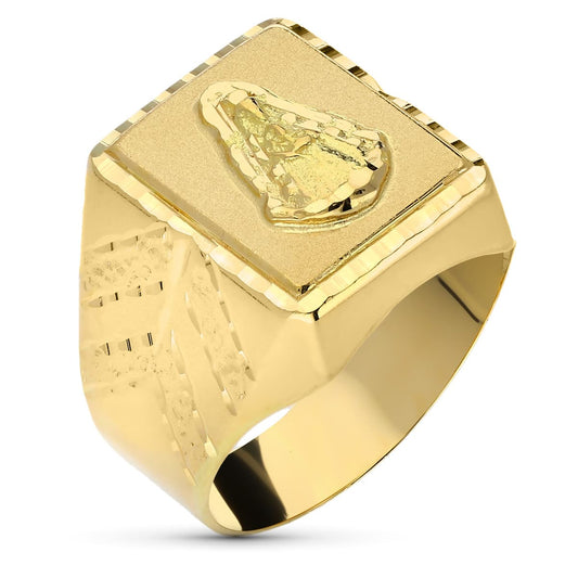 18K SELLO ORO AMARILLO VIRGEN DEL ROCIO HUECO