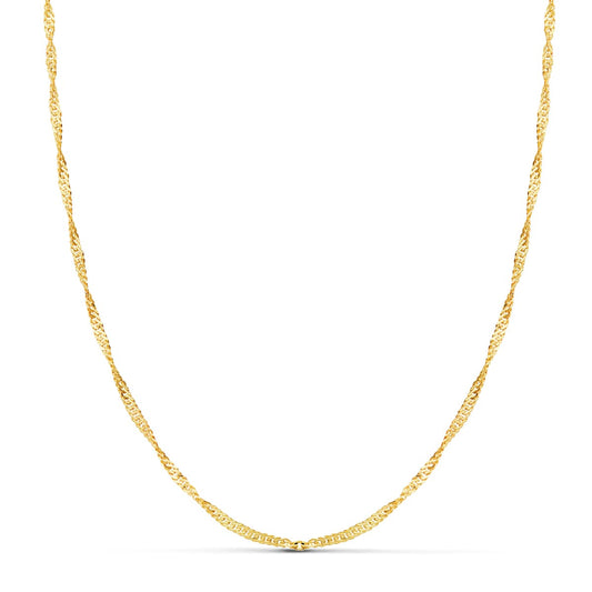 18K CADENA ORO AMARILLO SINGAPUR HUECA 1.7 MM 45CM