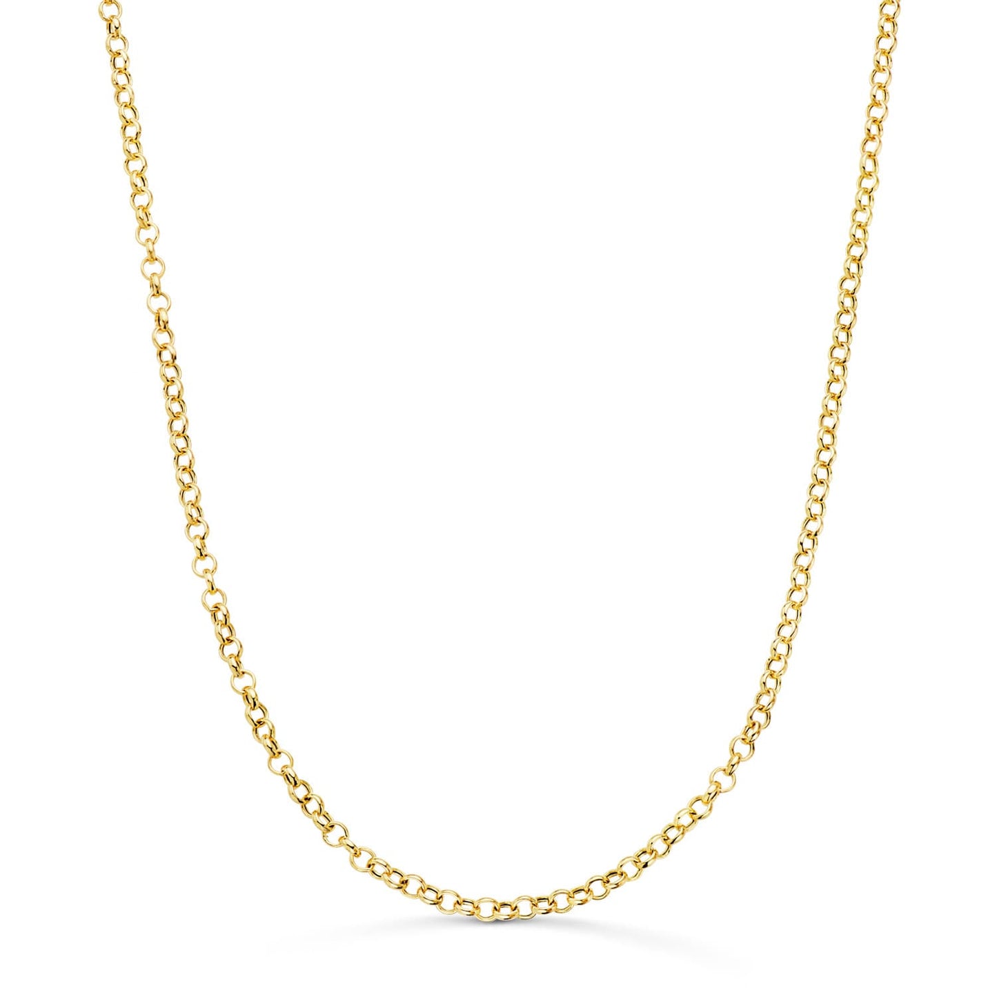 18K CADENA ORO AMARILLO ROLO HUECA ANCHO: 2.5MM LARGO: 45CM CIERRE REASA