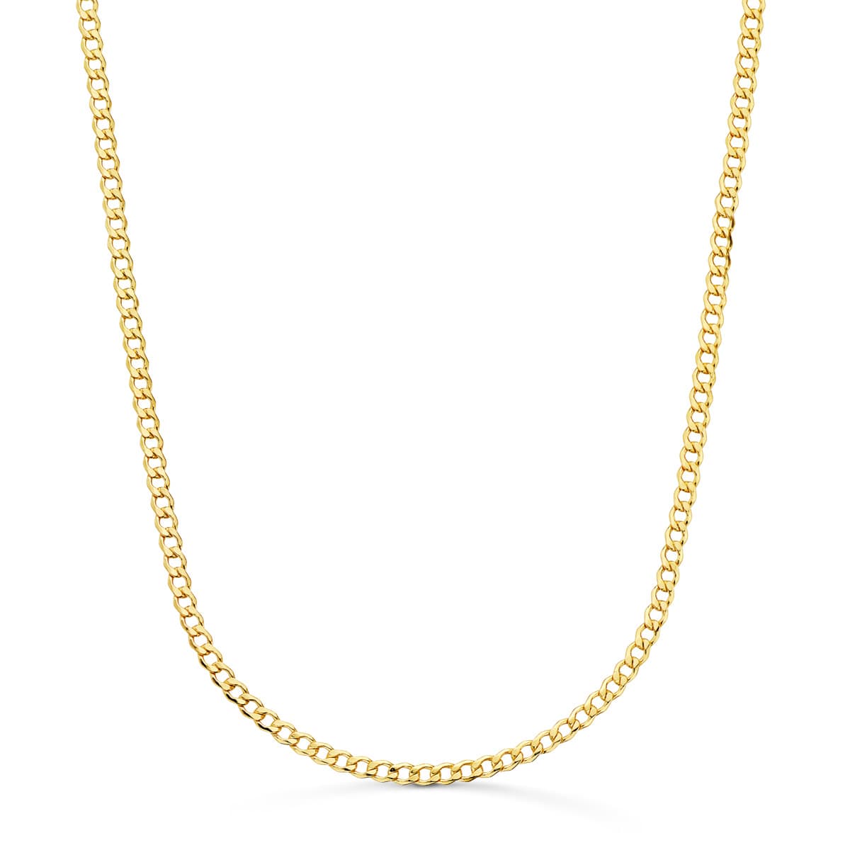 18K CADENA ORO AMARILLO BARBADA HUECA ANCHO: 2.5MM LARGO: 50CM