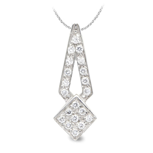 18K GARGANTILLA ORO BLANCO Y CIRCONITAS