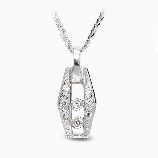 18K GARGANTILLA ORO BLANCO Y CIRCONITAS