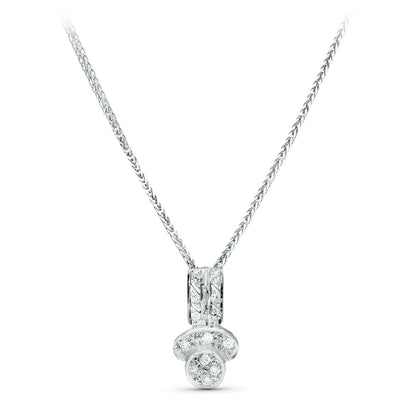 18K GARGANTILLA ORO BLANCO JUEGO NOVIA CIRCONITA 45CM CENTRO 16X8 MM