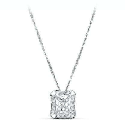 18K GARGANTILLA ORO BLANCO JUEGO NOVIA 45CM MOTIVO 17X17 MM