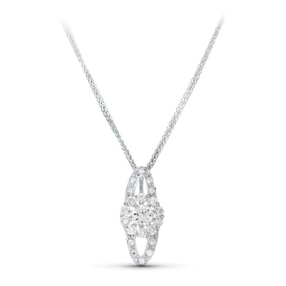 18K GARGANTILLA ORO BLANCO 45CM JUEGO NOVIA 20X9 MM CIERRE MOSQUETON