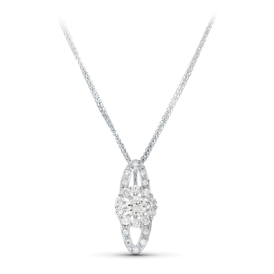 18K GARGANTILLA ORO BLANCO 45CM JUEGO NOVIA 20X9 MM CIERRE MOSQUETON