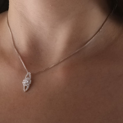 18K GARGANTILLA ORO BLANCO 45CM JUEGO NOVIA 20X9 MM CIERRE MOSQUETON