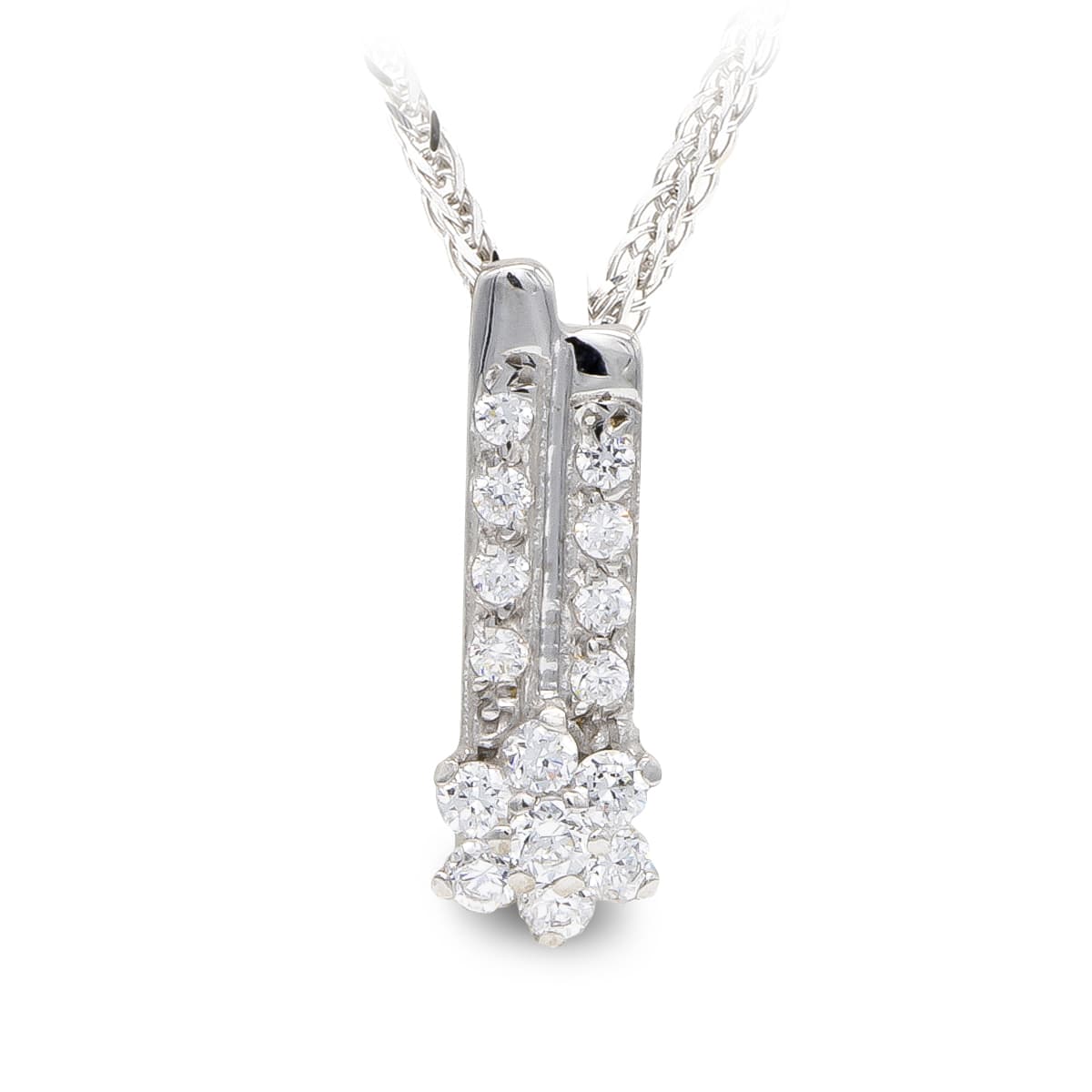 18K GARGANTILLA ORO BLANCO Y CIRCONITAS