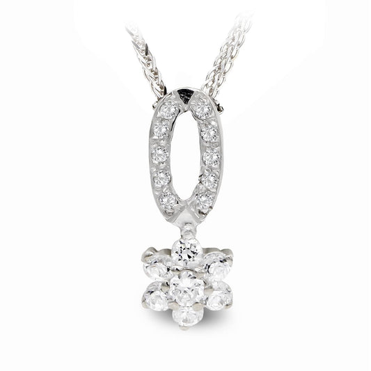 18K COLLAR ORO BLANCO Y CIRCONITAS 45CM