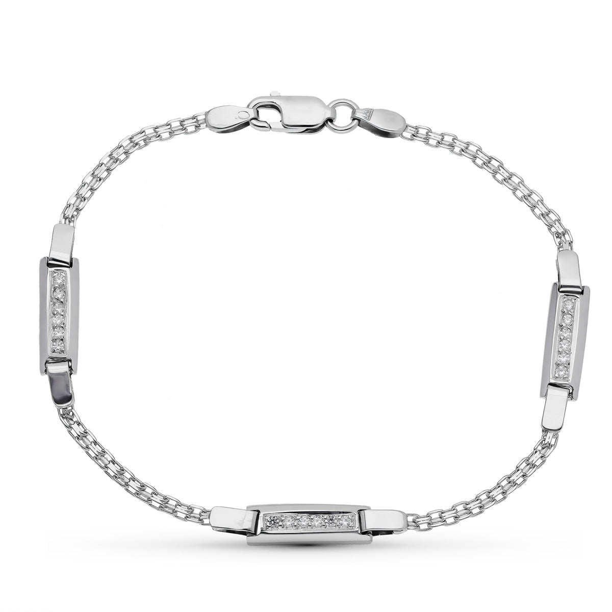 18K PULSERA ORO BLANCO JUEGO COMUNION CIRCONITAS
