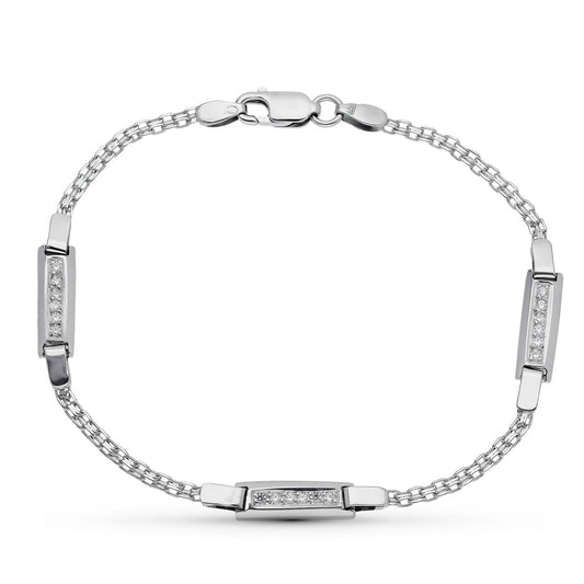 18K PULSERA ORO BLANCO JUEGO COMUNION CIRCONITAS