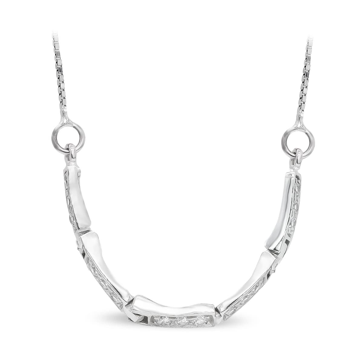 18K GARGANTILLA ORO BLANCO Y CIRCONITAS