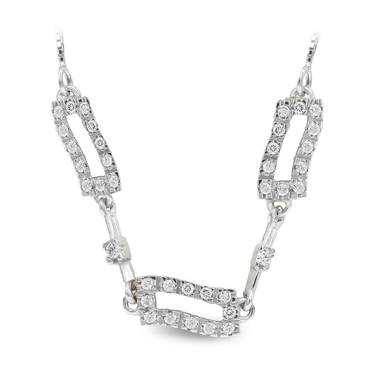 18K GARGANTILLA ORO BLANCO LARGO Y CIRCONITAS