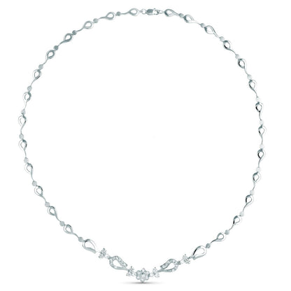 18K GARGANTILLA ORO BLANCO JUEGO NOVIA ARTICULADO 42CM CIERRE MOSQUETON