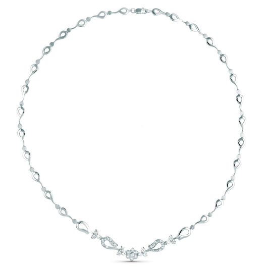 18K GARGANTILLA ORO BLANCO JUEGO NOVIA ARTICULADO 42CM CIERRE MOSQUETON