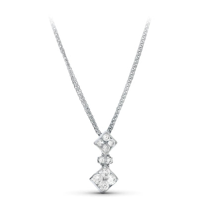 18K GARGANTILLA ORO BLANCO 45CM JUEGO NOVIA MOTIVO ROMBO 16X7 MM