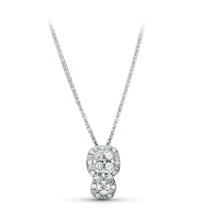 18K GARGANTILLA ORO BLANCO 42CM JUEGO NOVIA CIRCONITA MOTIVO 15X9 MM CIRCONITA