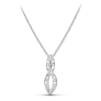 18K GARGANTILLA ORO BLANCO 45CM JUEGO NOVIA MOTIVO 20X9 MM CIRCONITAS