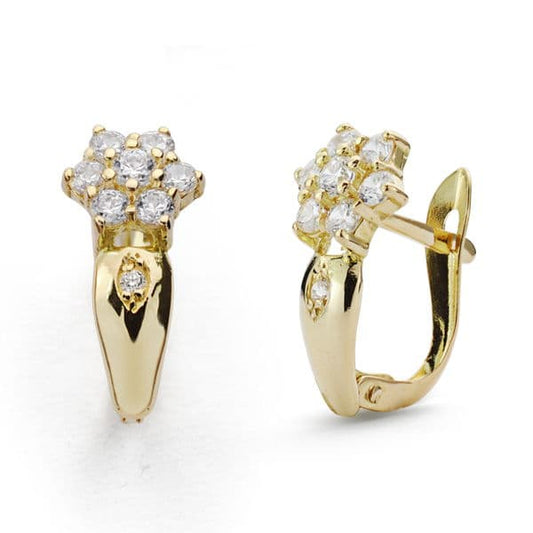 18K PENDIENTES BICOLOR CIRCONITA 15X7 MM