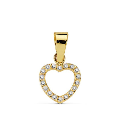 18K COLGANTE ORO AMARILLO CORAZON CIRCONITA 8 CM C. AMOR